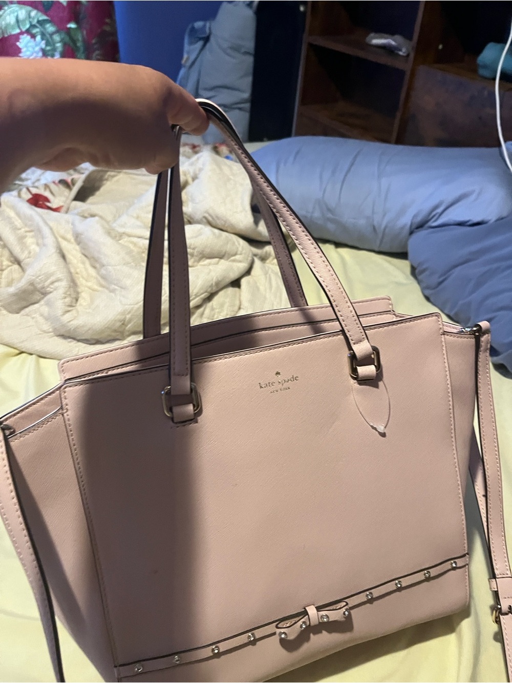 Everyday Structured Tote in Light Pink with Top Handles